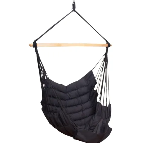 SoftChair black FSC&trade; quilted hammock chair easy care by MacaMex MA-11505 color czarny
