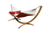 Siesta Grande California Hot Chocolate Hammock Set by MacaMex MA-90603 color red