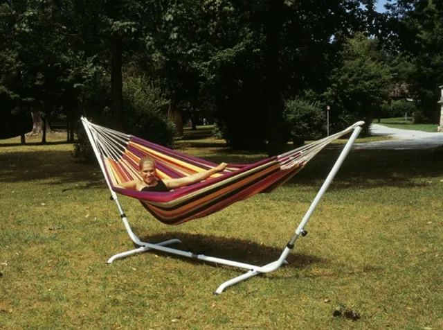 Hammock Lambada tropical with Hammock Stand Vario Gala white by Amazonas AZ-4022000  AZ-1014160-OLD color n/a