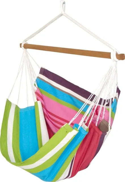 Grenada hanging chair - light grey green pink by Jobek - Germany JO-25625-OLD color multicouleur
