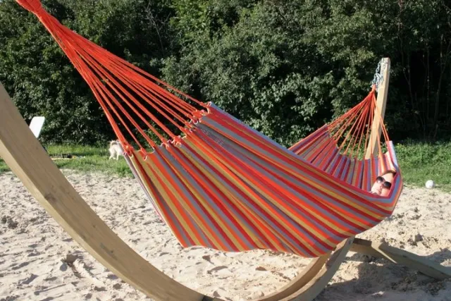 Hammock stand Kasia + brasilian hammock Primavera by MacaMex BNT813 D104MS-P color multicolor