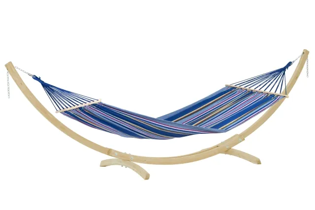 Stansport Acapulco Amaca Singola In Cotone 100x180 Cm - Con Barre In Legno, Resiste Fino A 136 Kg, Per Esterno E Interno