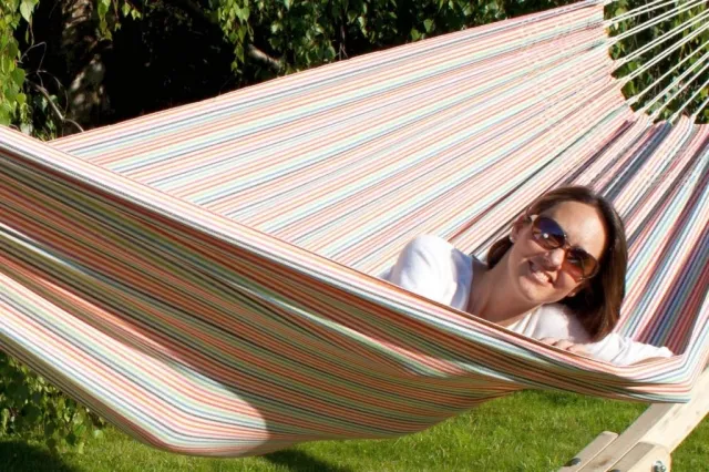 Brasil Comfort Otono Dvojitá hojdacia sieť Bavlnené pastelové odtiene by MacaMex MA-01030 color viacfarebný