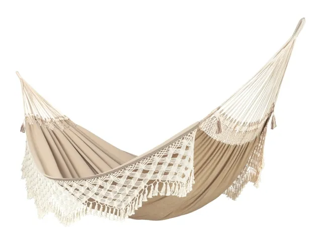Bossanova Muscade - luonnonmukaisesta puuvillasta valmistettu makramee-riippumatto, beige by LaSiesta LS-BSH18-61 color beige