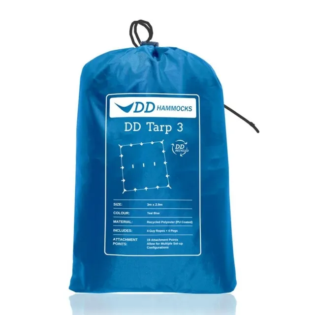 DD Riciclato - Tarp 3 Teal by DD Hammocks DD-21430 color blue