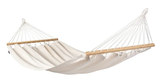 Florencia Latte- Amaca singola con barra distanziatrice, in cotone biologico, bianco naturale by LaSiesta LS-FOR14-X1 color natur / beige