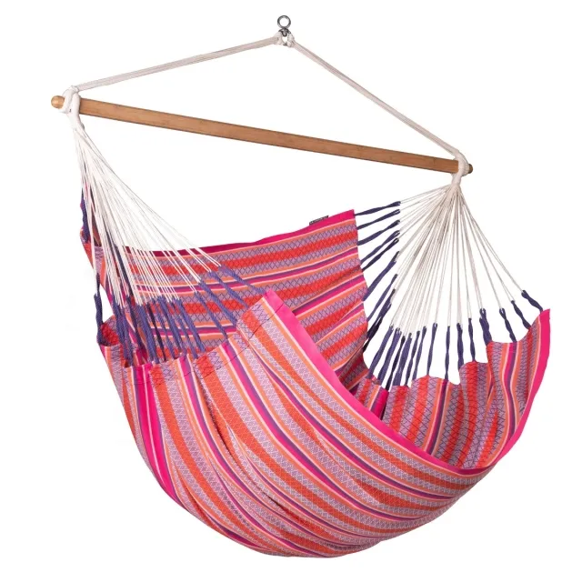 Sedia sospesa Habana Flamingo Kingsize in cotone organico rosa by LaSiesta LS-HAL21-X2 color pink