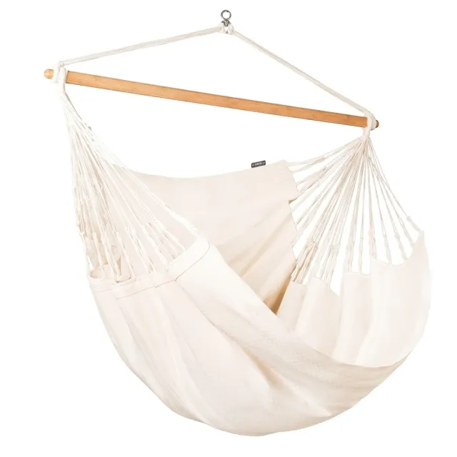 Sedia pensile Habana Latte Kingsize in cotone organico bianco naturale by LaSiesta LS-HAL21-X1 color white