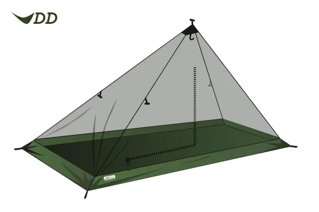 Superlight Solo Mesh Tent by DD Hammocks DD-21531 color green