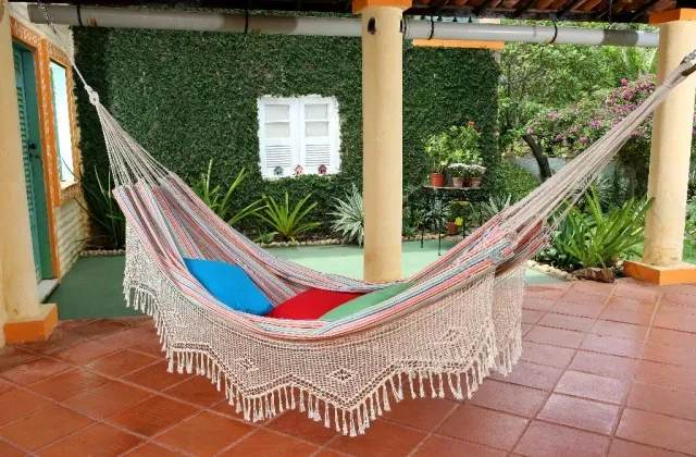 Brasil Comfort Otono Macrame Double Cloth Hammock Light Striped by MacaMex MA-01050 color multicolor