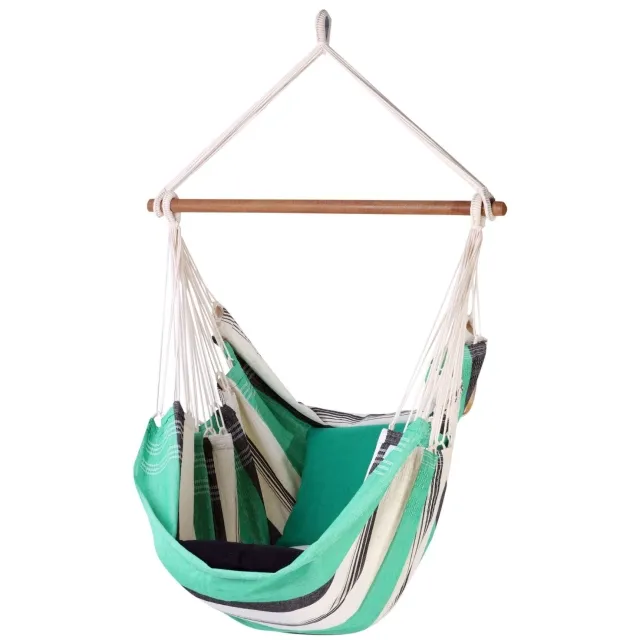 Relaxa Mint Hanging chair cotton green white by MacaMex MA-11401 color zöld