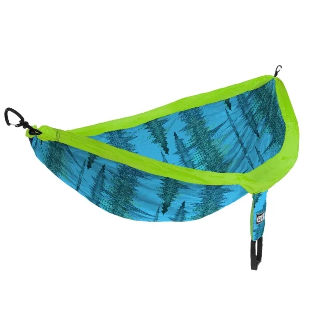 Doublenest Hammock Print - Soundwave Aqua by ENO EN-DP250 color blue