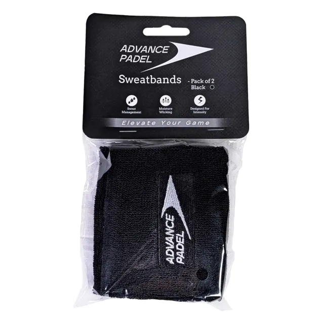 Sweatband Pack Of 2 Black by Advance Padel AP-79110 color musta