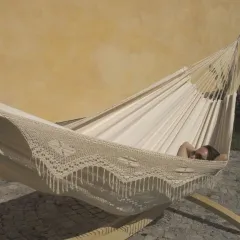 Brasil Comfort Premium Nature Macrame - dvojna viseča mreža by MacaMex MA-01070 color podeželje / bež