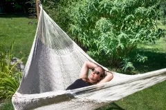 Mexican net hammock Mammut natur cotton by MacaMex MA-00160 color natur / beige