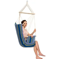 Palau ocean hanging chair blue with armrests