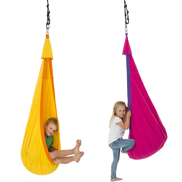 Juhu Hängesessel Hängesack für Kinder in gelb und pink