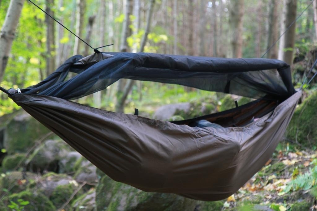 DD Travel hammock Campinghängematte braun wasserdicht mit Moskitonetz