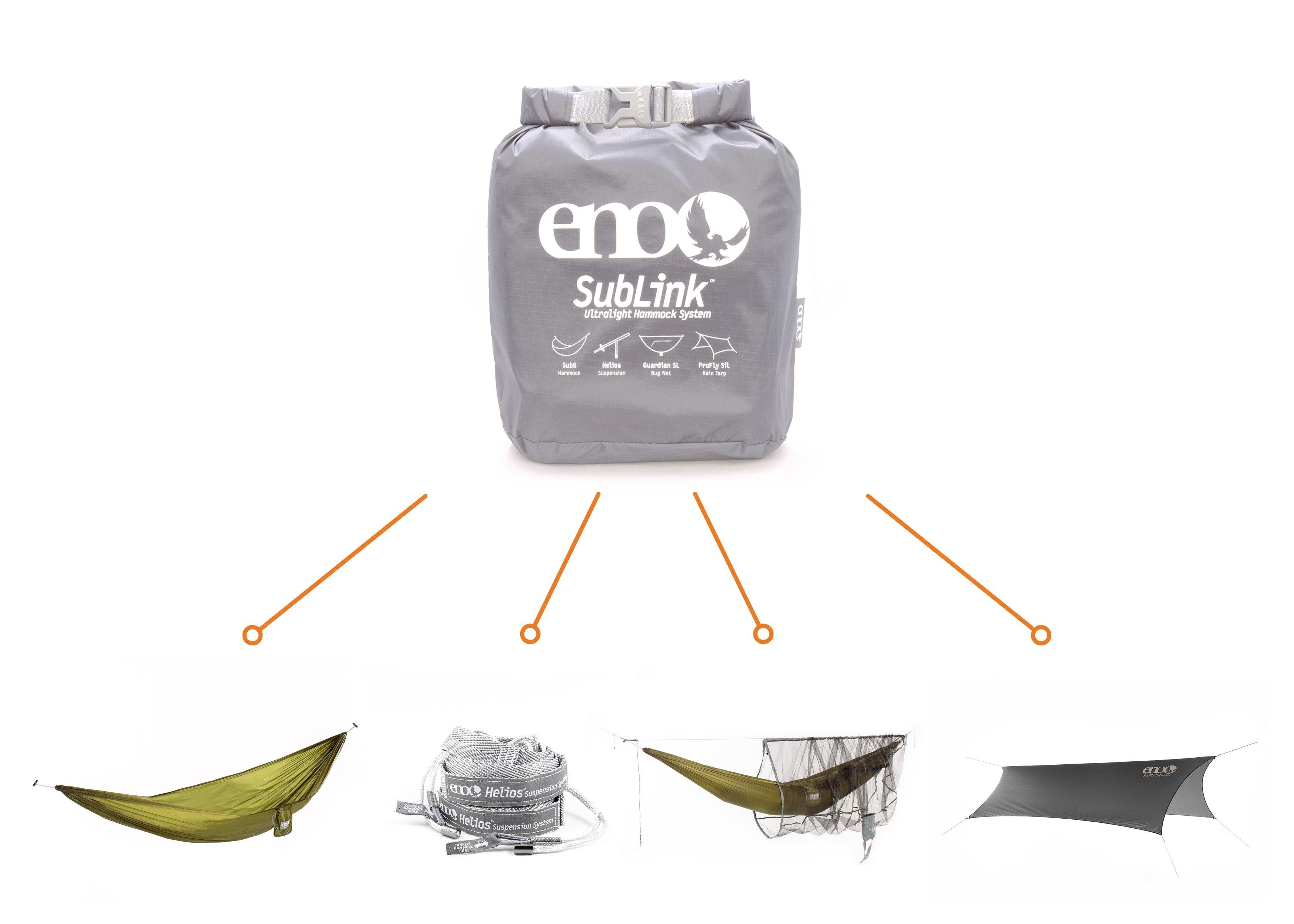 テーブル・チェア・ハンモック eno Sublink(Ultralight Hammock System) eno subLink ultralight hammock system for camping and travelling