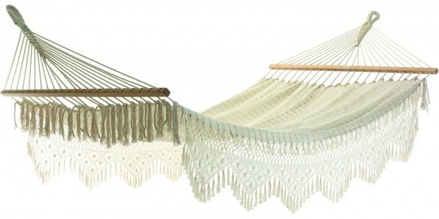 Paraguay - Spreader bar hammock made of ply yarn by Jobek JO-41026-OLD color naturaleza / beis