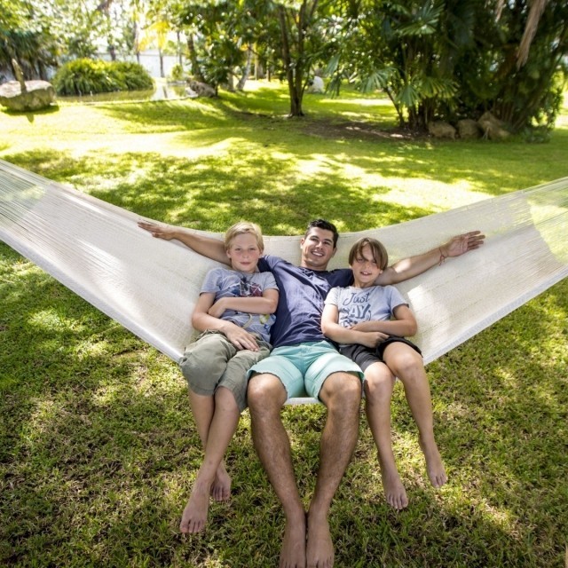 Rede Mexicana Hammock - Family Natural White Plus by MacaMex MA-00340 color natural / bege