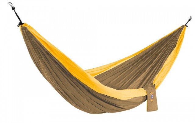Travel hammock Double brown - yellow by Ticket to the moon TM-THD-0837 color bruin
