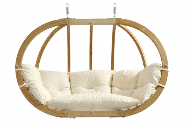 Globo Royal Chair natura - double hanging seat wood by Amazonas AZ-2030850 color natur / beige
