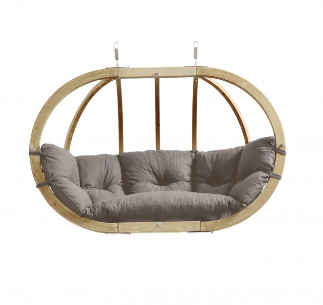 Globo Royal Chair taupe- Chaise double suspendue en bois by Amazonas AZ-2030842 color brun