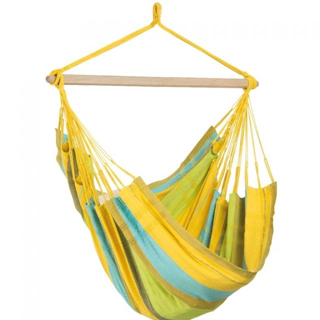 Bogota limona - yellow hanging chair made of recycled cotton by Amazonas AZ-2050012-OLD color geel