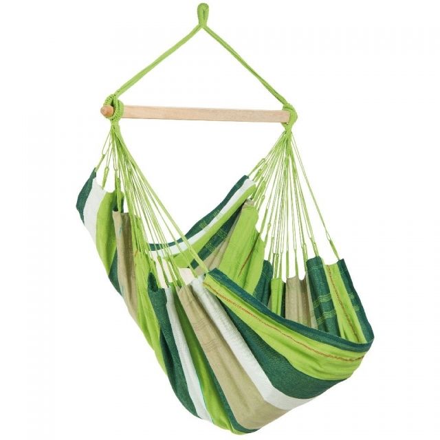 Bogota oliva - green hanging chair made of recycled cotton by Amazonas AZ-2050010-OLD color groen