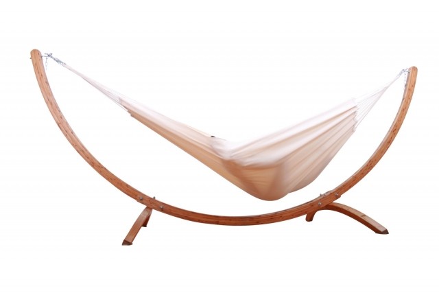 Hammock Stand Siesta Grande com Double Hammock Brasil Nature by MacaMex MA-90030 color natural / bege