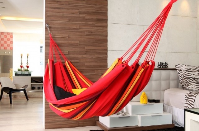 Brasil Comfort Premium Corazon - double hammock by MacaMex MA-01081 color rot