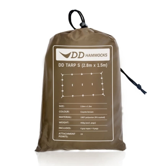 DD Tarp S Tent Roof Coyote Brown 2.8 x 1.5 m by DD Hammocks MA-21313 color brown