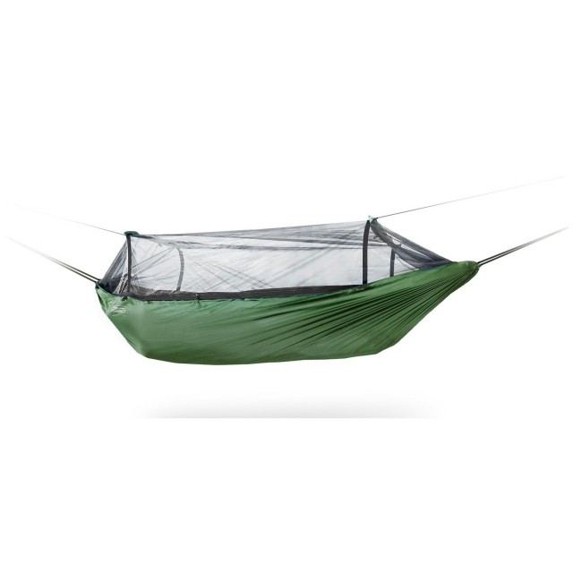 Frontline travel hammock with mosquito net Forest green by DD Hammocks DD-02125 color groen