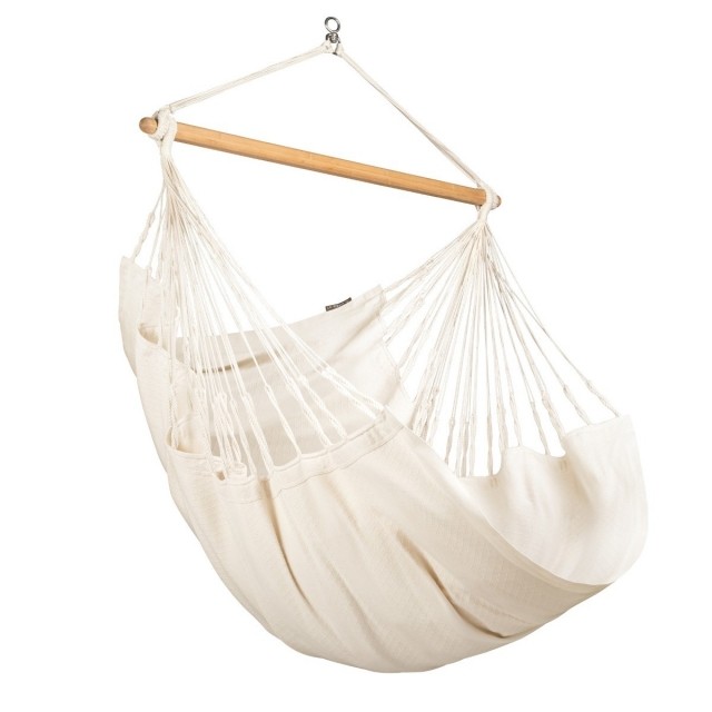 Habana Latte hanging chair organic cotton natural white by La Siesta LS-HAL18-X1 color weiss