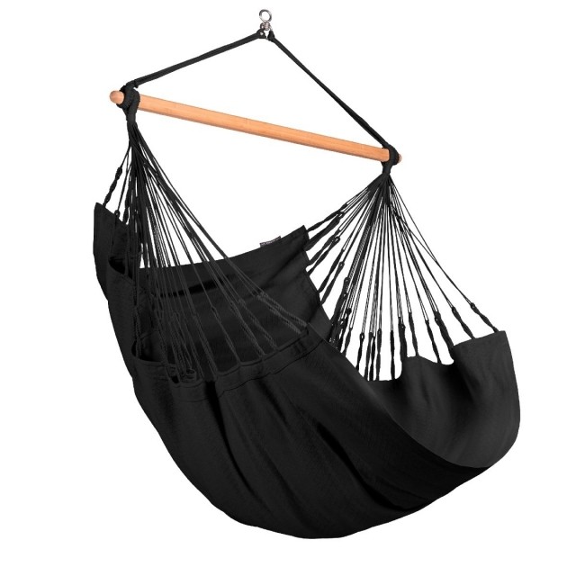 Habana Onyx - organic cotton hanging chair black by La Siesta LS-HAL18-X9 color black