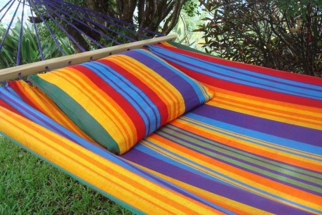Caribe Paradiso MacaTex weatherproof pole hammock by MacaMex MA-05107 color multicolor