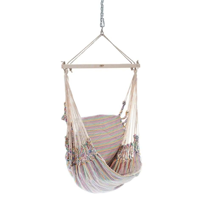 Chico Hammock Chair Cotton Including Swivel, Carabiner And Chain 1 Pastell-Coloured by Chico CI-3101 color multicolor