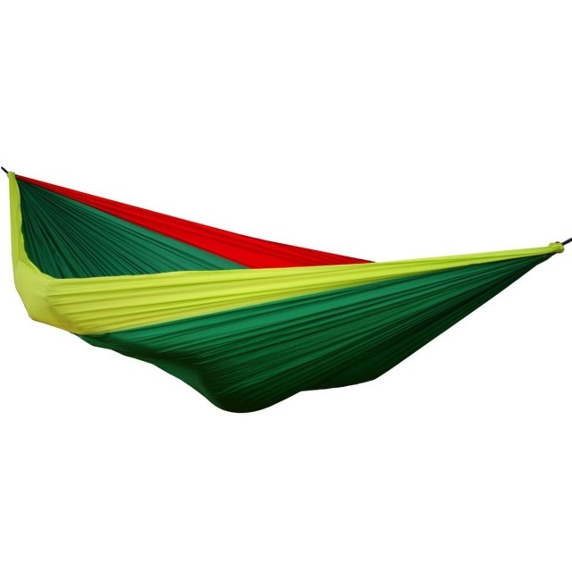 OffRoad Double Travel Hammock rasta tricolore by Hideaway Outfitters HO-0016030409 color green