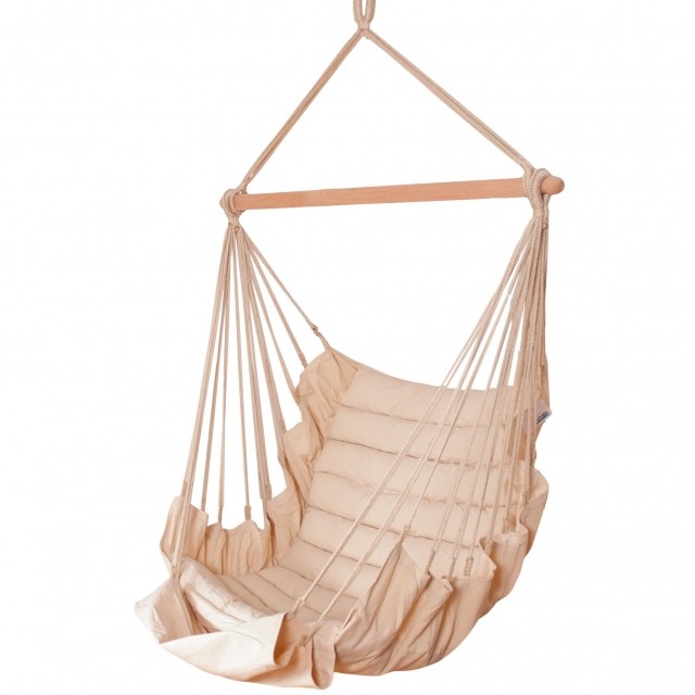SoftChair Creme FSC™ certified softly padded hanging chair robust and easy to care for by MacaMex MA-11506 color beige