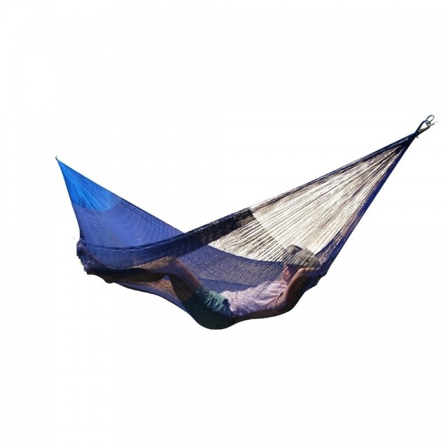 Mexican net hammock Double PLUS darkblue by MacaMex MA-00322 color blauw