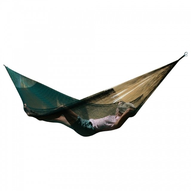 Mexican net hammock Double PLUS darkgreen by MacaMex MA-00324 color groen