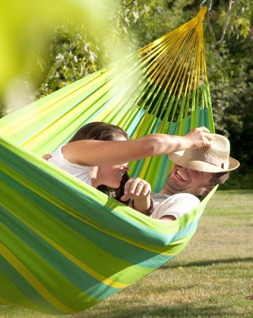Colombian weatherproof Double Hammock SONRISA lime by LaSiesta LS-SNH16-4-OLD color zöld