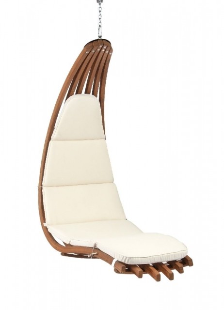 Wave Hängesessel Holz mit Sitzkissen wetterfest beige by Jag JA-054572-OLD color béžový