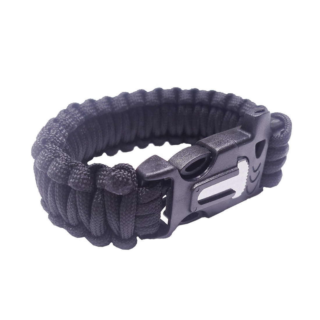 Survival Rope Paracord Bracelet Outdoor Camping Hiking Steel Shackle Buckle  DD 