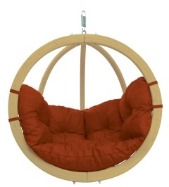 Globo Chair terracotta - hanging seat wood by Amazonas AZ-2030830-OLD color červená