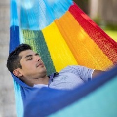 Hamac en filet Matrimonial Paradiso Plus by MacaMex MA-00238 color multicolor