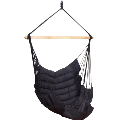 Závěsné křeslo SoftChair Black s certifikací FSC™ čalouněné černou barvou odolnou proti povětrnostním vlivům by MacaMex MA-11505 color černý