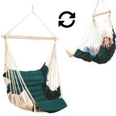 Závěsné křeslo SoftChair Emerald s certifikací FSC™, čalouněné zelenou barvou by MacaMex MA-11503 color zelená