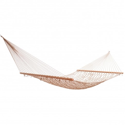 Bahamas double bar hammock with mesh lying surface Ecru Weatherproof (FSC™ certified) by MacaMex MA-07100 color natur / beige